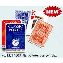 Карты пластиковые игральные "Poker, Jumbo Index", 55 листов